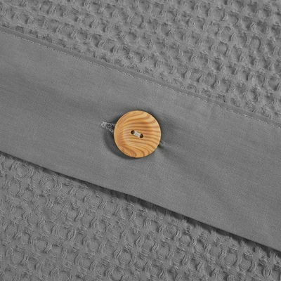 3pc Lucina Cotton Waffle Weave Duvet Cover Set 9 3pc Lucina Cotton Waffle Weave Duvet Cover Set - Image 9