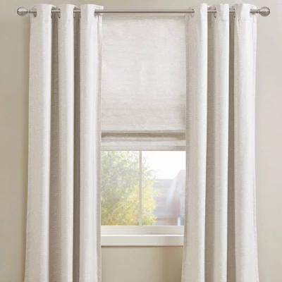 Aberdeen Printed Faux Silk Room Darkening Cordless Roman Blinds And Shade Ivory 8 Aberdeen Printed Faux Silk Room Darkening Cordless Roman Blinds And Shade Ivory - Image 8