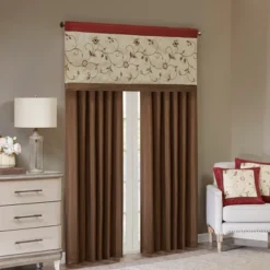 50"x18" Monroe Embroidered Window Valance Red - Madison Park -Furniture Promotion Shop GUEST 1ae73140 b0ae 42af a822 a683b1001cb0