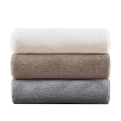 50"x60" Sienna Solid Premium Faux Fur Throw Blanket - Madison Park -Furniture Promotion Shop GUEST 1b69f21f fc13 4890 a600 548a80966a29