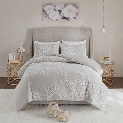 Danica Tufted Cotton Chenille Floral Comforter Set - Madison Park 1 Danica Tufted Cotton Chenille Floral Comforter Set - Madison Park