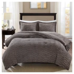 Kaplan Brushed Long Faux Fur Comforter Mini Set