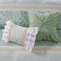 5pc Tulia Seersucker Comforter Bedding Set With Throw Pillows Green - Madison Park -Furniture Promotion Shop GUEST 267437cd db0c 4edc 94ee b3b28cacecc3