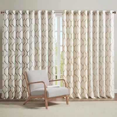 Peyton Metallic Geo Embroidered Single Window Curtain Panel 5 Peyton Metallic Geo Embroidered Single Window Curtain Panel - Image 5