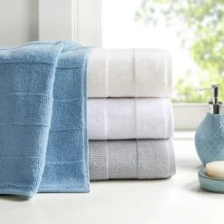 6pc Parker Luxury Striped Cotton Towel Set Ivory -Furniture Promotion Shop GUEST 3993b484 5c1b 47e3 96c2 a7204878436b