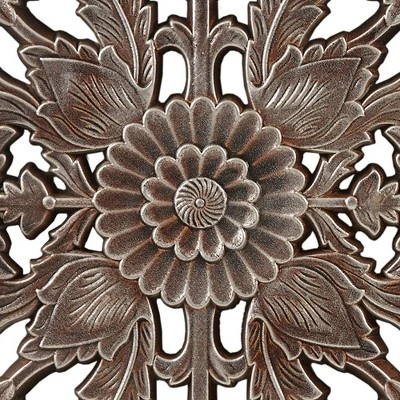 2pc Botanical Carved Wall Decor Panel Set Bronze - Madison Park 2 2pc Botanical Carved Wall Decor Panel Set Bronze - Madison Park - Image 2