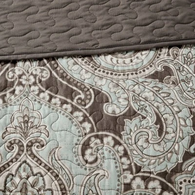 Leona Paisley Quilted Coverlet Set - 6pc 11 Leona Paisley Quilted Coverlet Set - 6pc - Image 11
