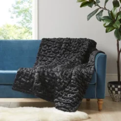 50"x60" Ruched Faux Fur Throw Blanket - Madison Park -Furniture Promotion Shop GUEST 4057b3fb d299 42c0 915e 60829b4a932b