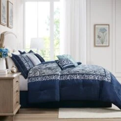 Martha Jacquard Comforter Set Navy - Madison Park -Furniture Promotion Shop GUEST 422c7d79 ec44 47e9 9878 9939a8e6128e