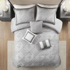 7pc Ollie Jacquard Comforter Set Gray - Madison Park -Furniture Promotion Shop GUEST 515b4407 f73c 446b 80ce f10bc0e93f67