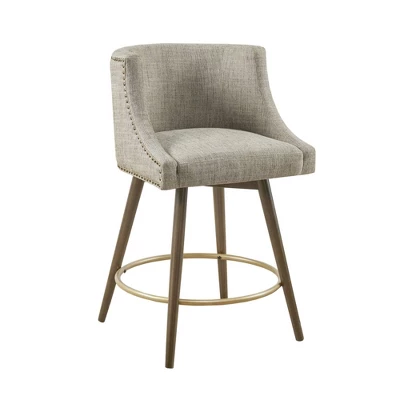 Powell Swivel Counter Height Barstool With 360-degree Swivel Seat Gray 8 Powell Swivel Counter Height Barstool With 360-degree Swivel Seat Gray - Image 8