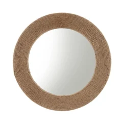 Round Cove Jute Decorative Wall Mirror Natural - Madison Park