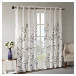 84"x50" Rosalie Burnout Printed Light Filtering Curtain Panel