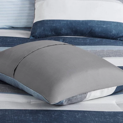Madison Park Ryder Comforter Set With Bed Sheets Blue/Gray 4 Madison Park Ryder Comforter Set With Bed Sheets Blue/Gray - Image 4