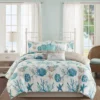 Madison Park 7pc Ocean View Cotton Sateen Comforter Set Aqua