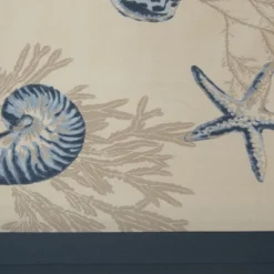 50"x18" Rockaway Printed Window Valance Navy - Madison Park