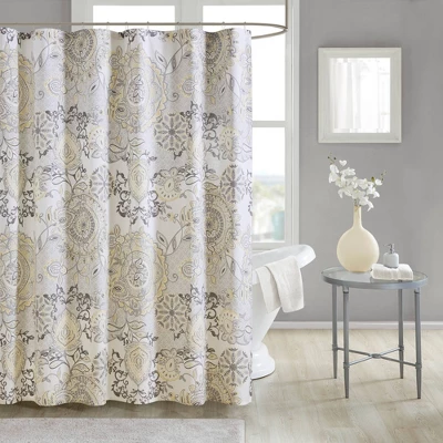 72"x72" Lian Printed Cotton Shower Curtain - Madison Park 7 72"x72" Lian Printed Cotton Shower Curtain - Madison Park - Image 7