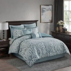 Madison Park 8pc Eilot Jacquard Comforter Set Aqua Green -Furniture Promotion Shop GUEST 6978656f 9663 4afc 9116 80b291768a9a
