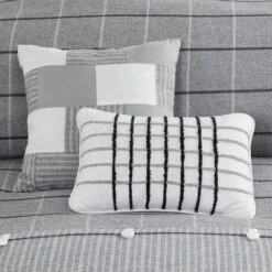 Madison Park 5pc Oakdale Faux Linen Jacquard Comforter Set Gray -Furniture Promotion Shop GUEST 70414206 8569 4c2c b507 0daaf78bfd83