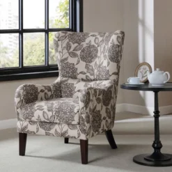Aria Swoop Upholstered Wing Chair