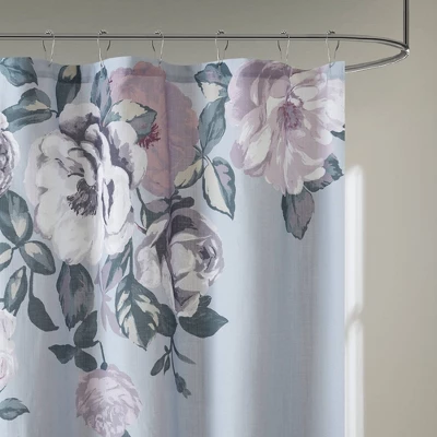 Colissa Cotton Floral Printed Shower Curtain 1 Colissa Cotton Floral Printed Shower Curtain