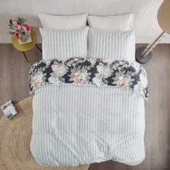 Sorrel Full/Queen 3pc Cotton Printed Reversible Coverlet Set Dark Blue -Furniture Promotion Shop GUEST 73b5987b 6b28 4b58 a8f0 0dbab8e8bb02