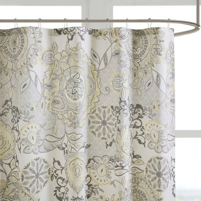 72"x72" Lian Printed Cotton Shower Curtain - Madison Park 1 72"x72" Lian Printed Cotton Shower Curtain - Madison Park