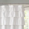 Abby Ruffle Shower Curtain Solid White