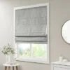 Aberdeen Printed Faux Silk Room Darkening Cordless Roman Blinds And Shade Gray