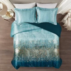 3pc Full/Queen Midnight Sky Metallic Print Duvet Set Navy - Madison Park -Furniture Promotion Shop GUEST 80c4365a 7074 48a2 9472 7d9e8ba352b4