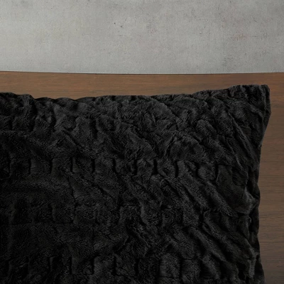 Madison Park 3pc King/California King Dakota Ruched Fur Down Alternative Comforter Set Black 5 Madison Park 3pc King/California King Dakota Ruched Fur Down Alternative Comforter Set Black - Image 5