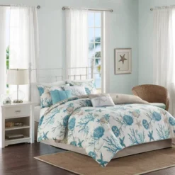 Madison Park 7pc Ocean View Cotton Sateen Comforter Set Aqua -Furniture Promotion Shop GUEST 885da066 490e 4eb1 ac5f 9e3ee9624bb6