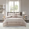 7pc Anett Chenille Jacquard Comforter Set Taupe
