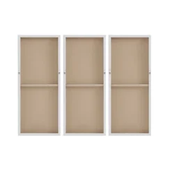 (Set Of 3) 15" X 35" Twilight Mystere Hand Brush Embellished Canvas Blush/Grey