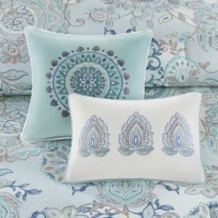8pc Lian Cotton Printed Reversible Comforter Set Blue -Furniture Promotion Shop GUEST 92b6fa24 e8bc 4065 9ed2 5dbbe3318553