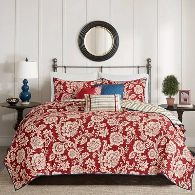 Rose Cotton Twill Reversible Coverlet Set 1 Rose Cotton Twill Reversible Coverlet Set