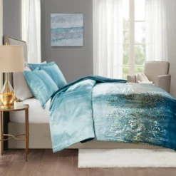3pc Full/Queen Midnight Sky Metallic Print Duvet Set Navy - Madison Park -Furniture Promotion Shop GUEST a2ed0403 cfbc 4772 bdbb abba85a5fbc6