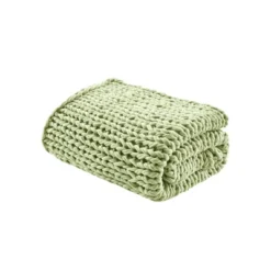 50"x60" Chunky Double Knit Handmade Throw Blanket - Madison Park -Furniture Promotion Shop GUEST a46245d6 2b8c 4345 a078 0d34f0f1a89d