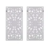 (Set Of 2) 15.5" X 31.5" Botanical Wood Carved Wall Panel White