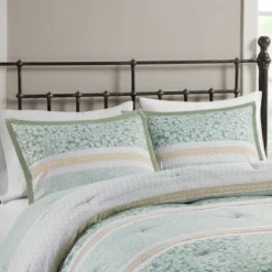 5pc Tulia Seersucker Comforter Bedding Set With Throw Pillows Green - Madison Park -Furniture Promotion Shop GUEST ab5ddaee 8c02 46ba 9466 2a3cc65968b6