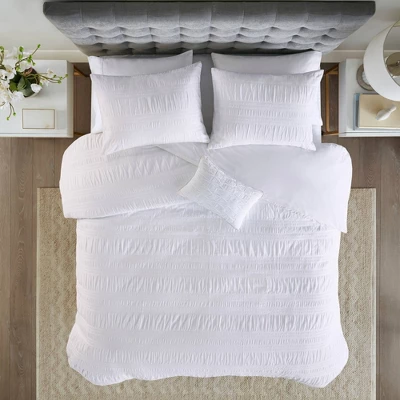 4pc Amari Cotton Seersucker Duvet Cover Set 12 4pc Amari Cotton Seersucker Duvet Cover Set - Image 12