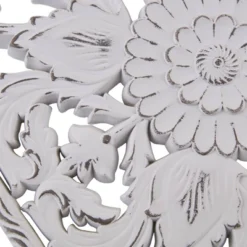 (Set Of 2) 15.5" X 31.5" Botanical Wood Carved Wall Panel White -Furniture Promotion Shop GUEST b579cd5b 4a43 4ebd ba66 d41c262ac221