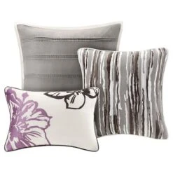 Gray/Purple Jasmine Watercolor Floral Duvet Cover Set 6pc 9 Gray/Purple Jasmine Watercolor Floral Duvet Cover Set 6pc -Furniture Promotion Shop GUEST b5d271d5 2c6c 4fe2 b0f6 274fc7d4a8f7