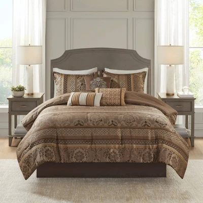 7pc Mirage Polyester Jacquard Comforter Bedding Set 3 7pc Mirage Polyester Jacquard Comforter Bedding Set - Image 3