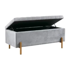 Charmaine Upholstered Storage Bench With Gold Metal Legs Gray - Madison Park 10 Charmaine Upholstered Storage Bench With Gold Metal Legs Gray - Madison Park -Furniture Promotion Shop GUEST bb411249 d042 4151 af8f d8afa6dce9c9