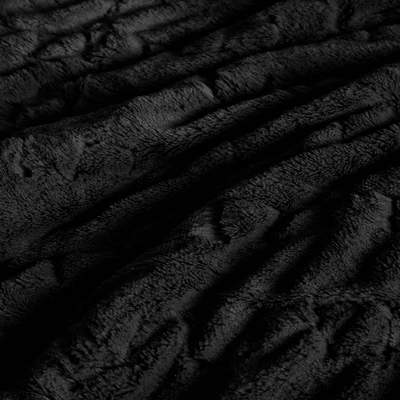 Madison Park 3pc Full/Queen Dakota Ruched Fur Down Alternative Comforter Set Black 8 Madison Park 3pc Full/Queen Dakota Ruched Fur Down Alternative Comforter Set Black - Image 8