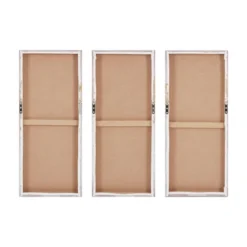 (Set Of 3) 15" X 35" Forest Gel Coat Canvas With Gold Foil Embellishment