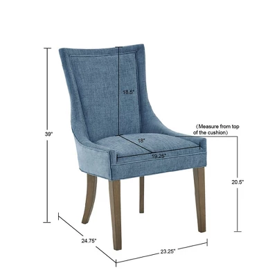 2pk Ultra Dining Side Chairs Blue - Madison Park 9 2pk Ultra Dining Side Chairs Blue - Madison Park - Image 9