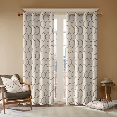 Peyton Metallic Geo Embroidered Single Window Curtain Panel 1 Peyton Metallic Geo Embroidered Single Window Curtain Panel