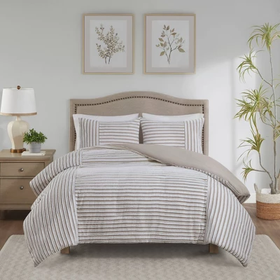 Madison Park 3pc River Clipped Jacquard Duvet Cover Set Off-White 1 Madison Park 3pc River Clipped Jacquard Duvet Cover Set Off-White